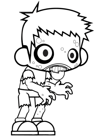 Zombie Boy Coloring Page